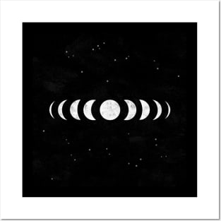 Moon Phase • Black & White Posters and Art